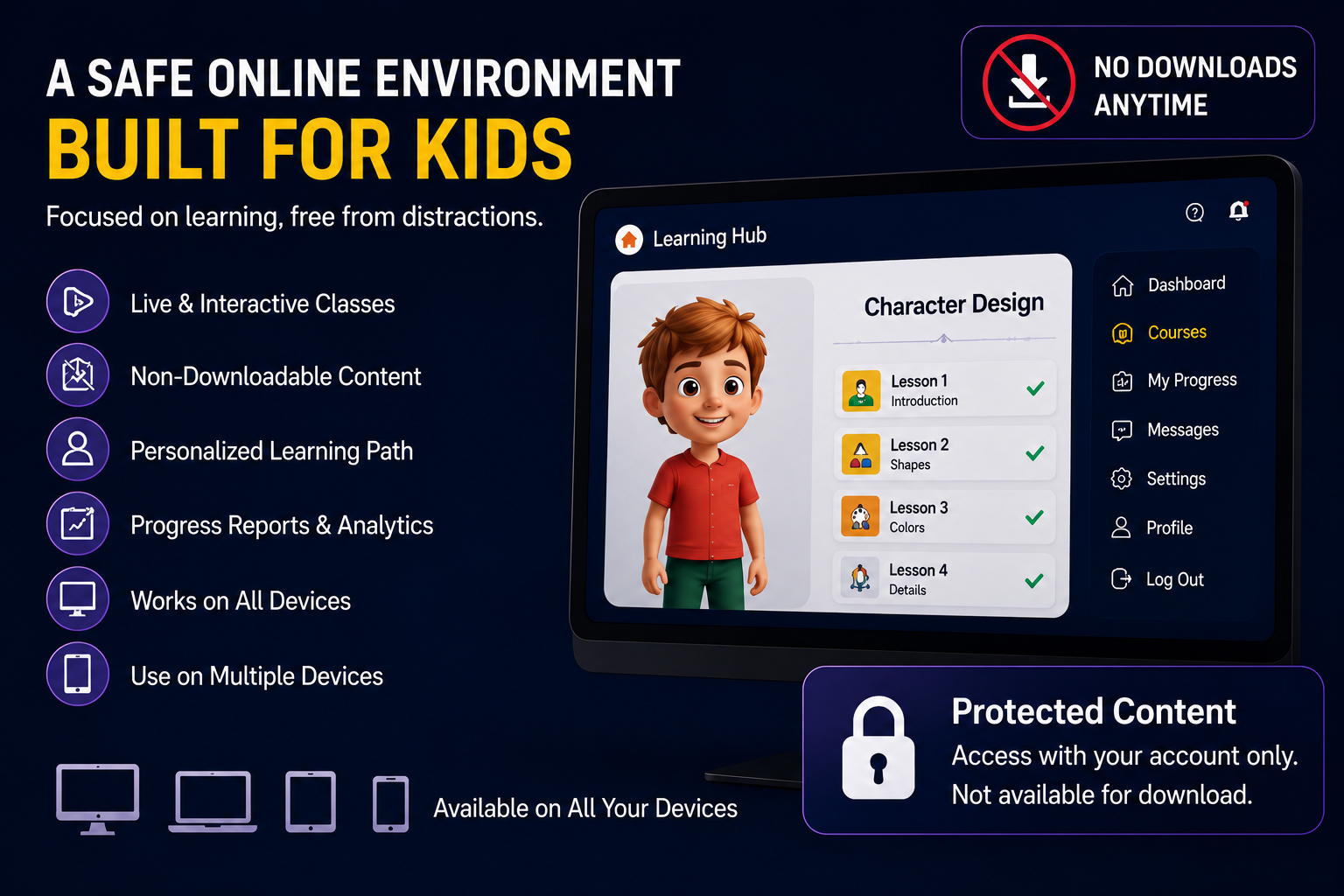 Safe Online Skill Learning for Kids — Streaming Only, No Downloads